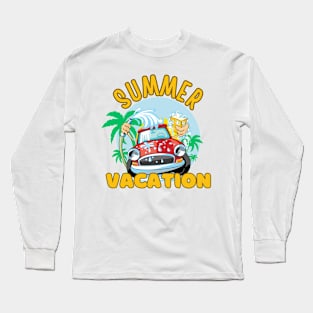 White Yellow Blue Nature Summer Vacation T-Shirt Long Sleeve T-Shirt